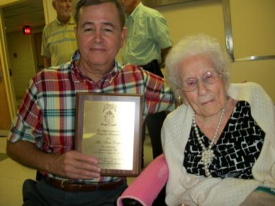 Besse Cooper with Stephen Johnson, Nursing Home Administrator Besse Cooper with Stephen Johnson, Nursing Home Adminstrator