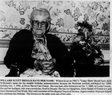 Allie Wilkerson, 108