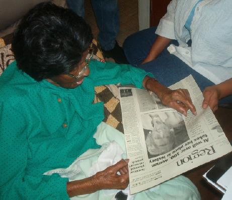 Bettie Wilson Reading Newspaper