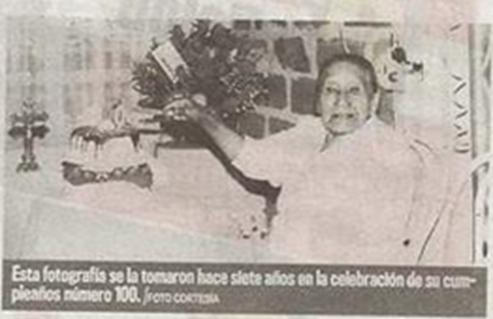 Carmen Emilia Jaramillo Chavarria, 100