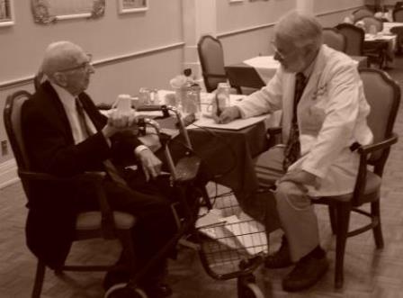 Walter Breuning with Dr Coles