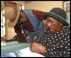 John Louis 'Jack' Bolden, 74, visits with his Grandmother, Elizabeth 'Lizzie' Bolden