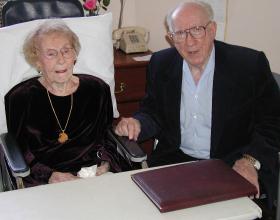 Mrs. Elma Corning and her
son, Russell