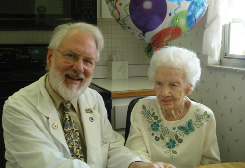 Elsie Thompson with Dr Coles